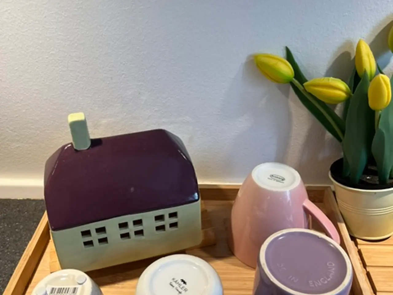 Billede 2 - Smukt & unikt keramik/porcelænssæt lilla/lyserødt
