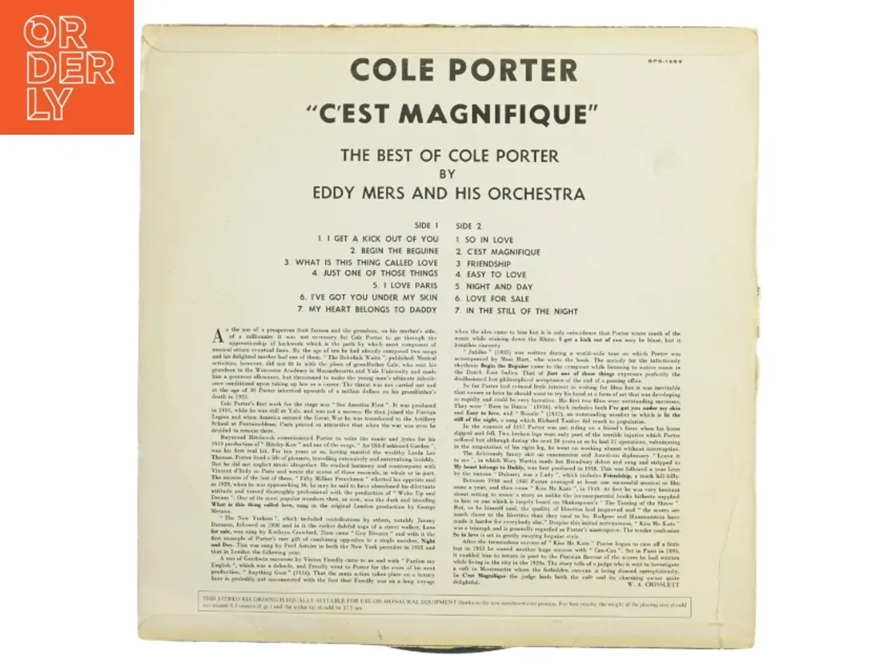 Billede 7 - Cole Porter - C'est magnifique LP