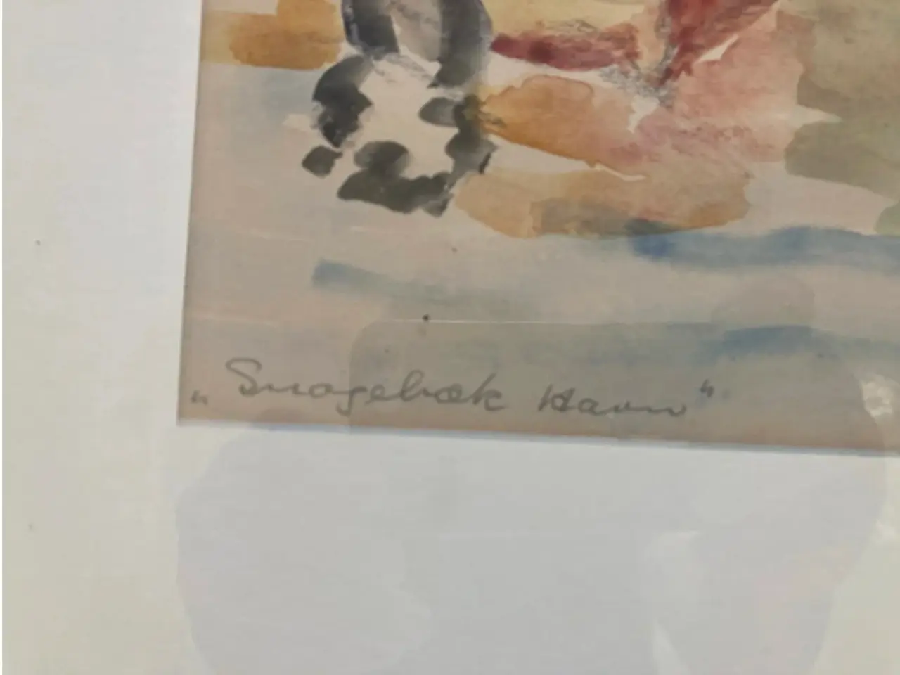 Billede 2 - Eli Rasmussen, Snogebæk havn, akvarel