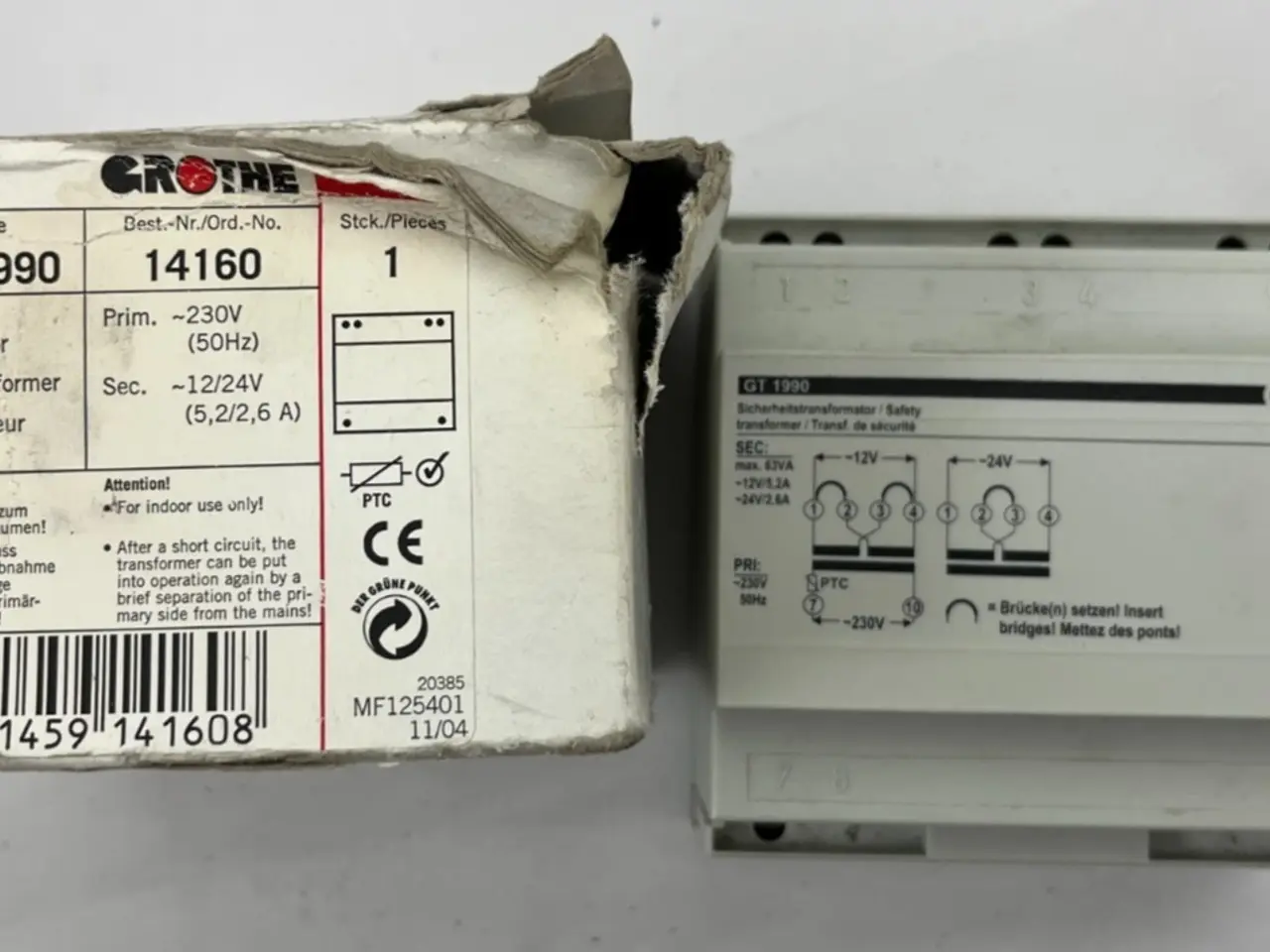 Billede 1 - Grothe GT 1990 Safety Transformer 12/24V 5.2/2.6A