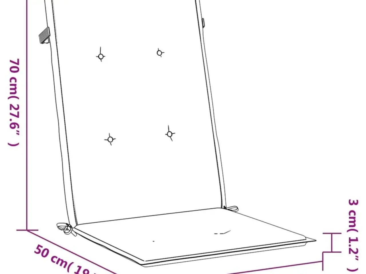 Billede 9 - Stolehynder m. høj ryg 4 stk. 120x50x3 cm stof cremefarvet