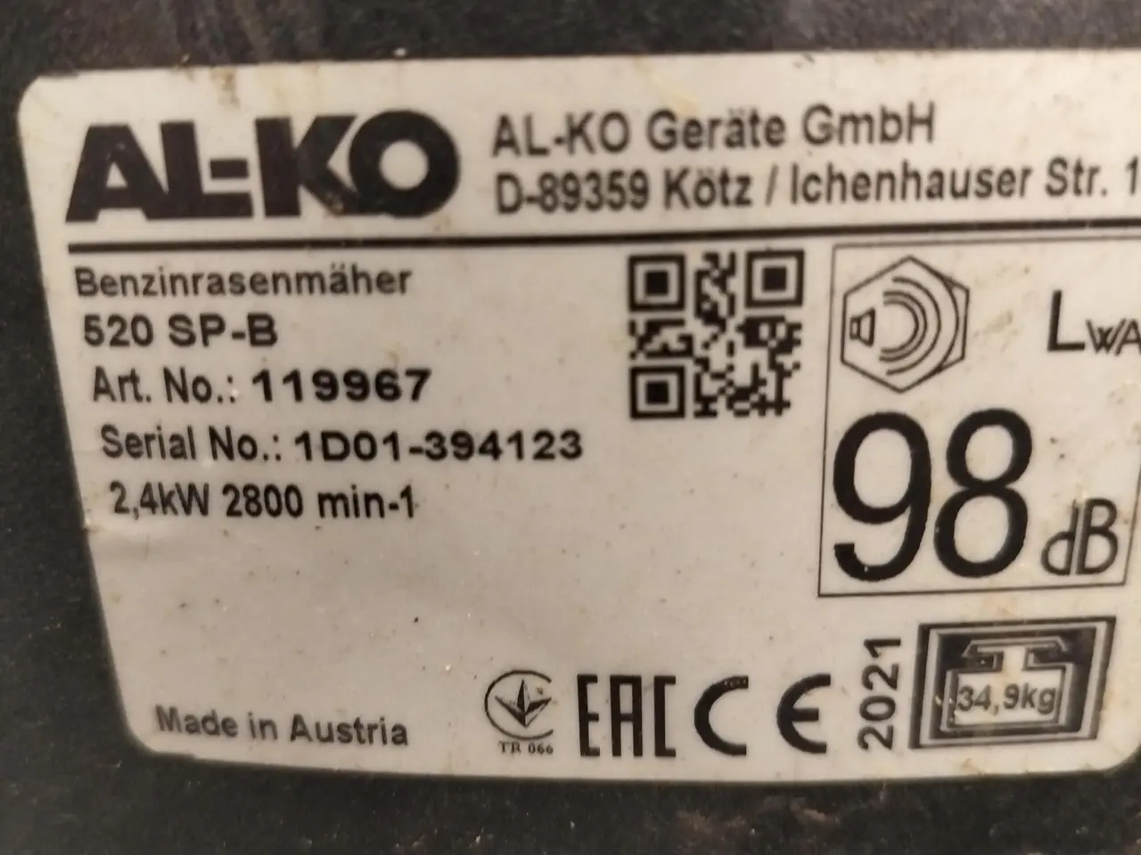 Billede 3 - Alko Premium 520 SP-8 plæneklipper sælges, byd
