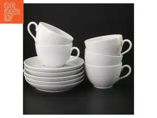 5 stk Pillivuyt Cecil kaffekopper (18 cl) med underkopper.