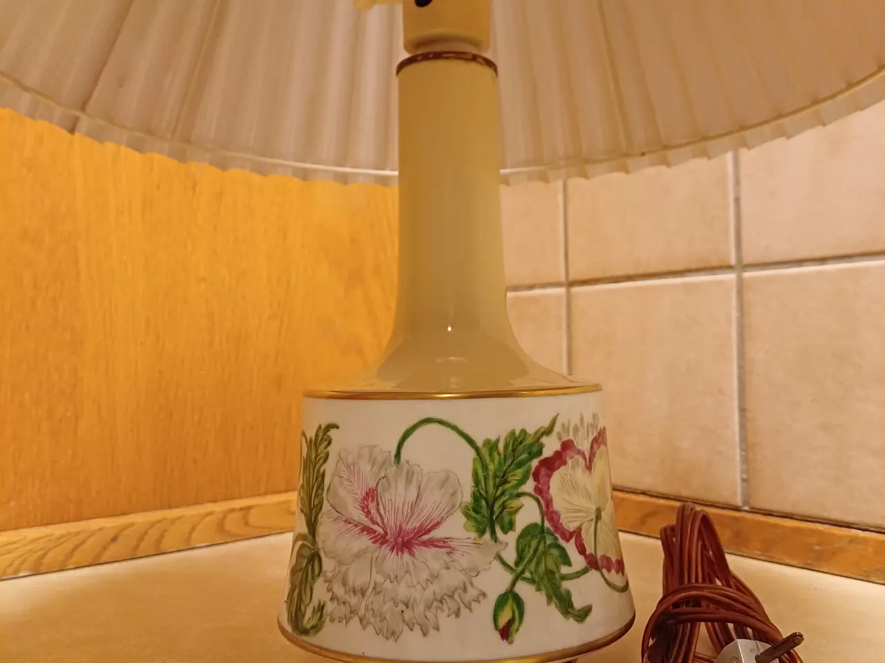 Billede 3 - Bordlampe Tischenreuth med blomster og afbryder