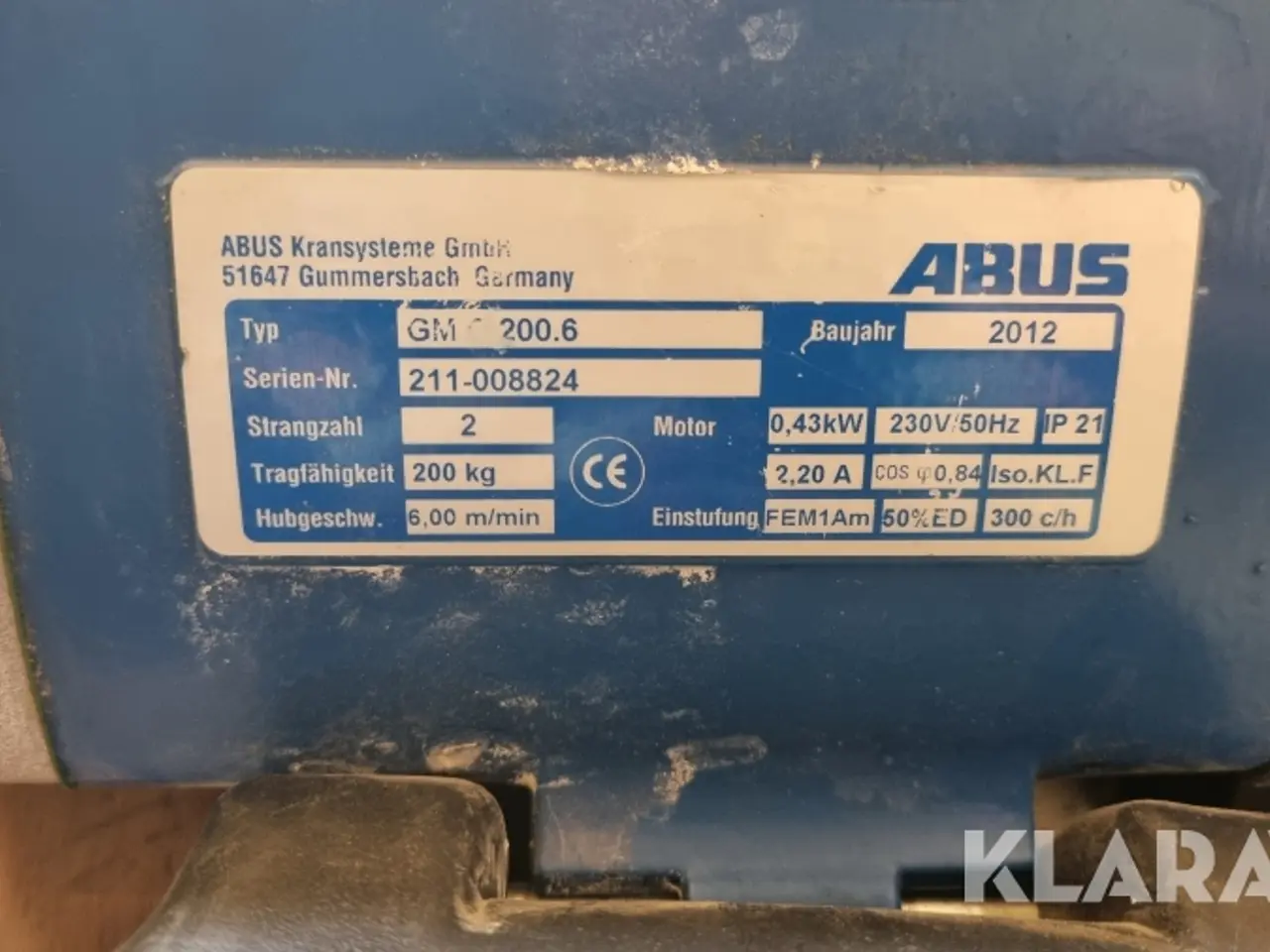 Billede 5 - El-Talje Abus 200kg