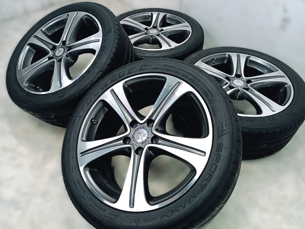 Billede 2 - 5x112 18" ET43 nav 66,6ø Mercedes sommersæt TPMS