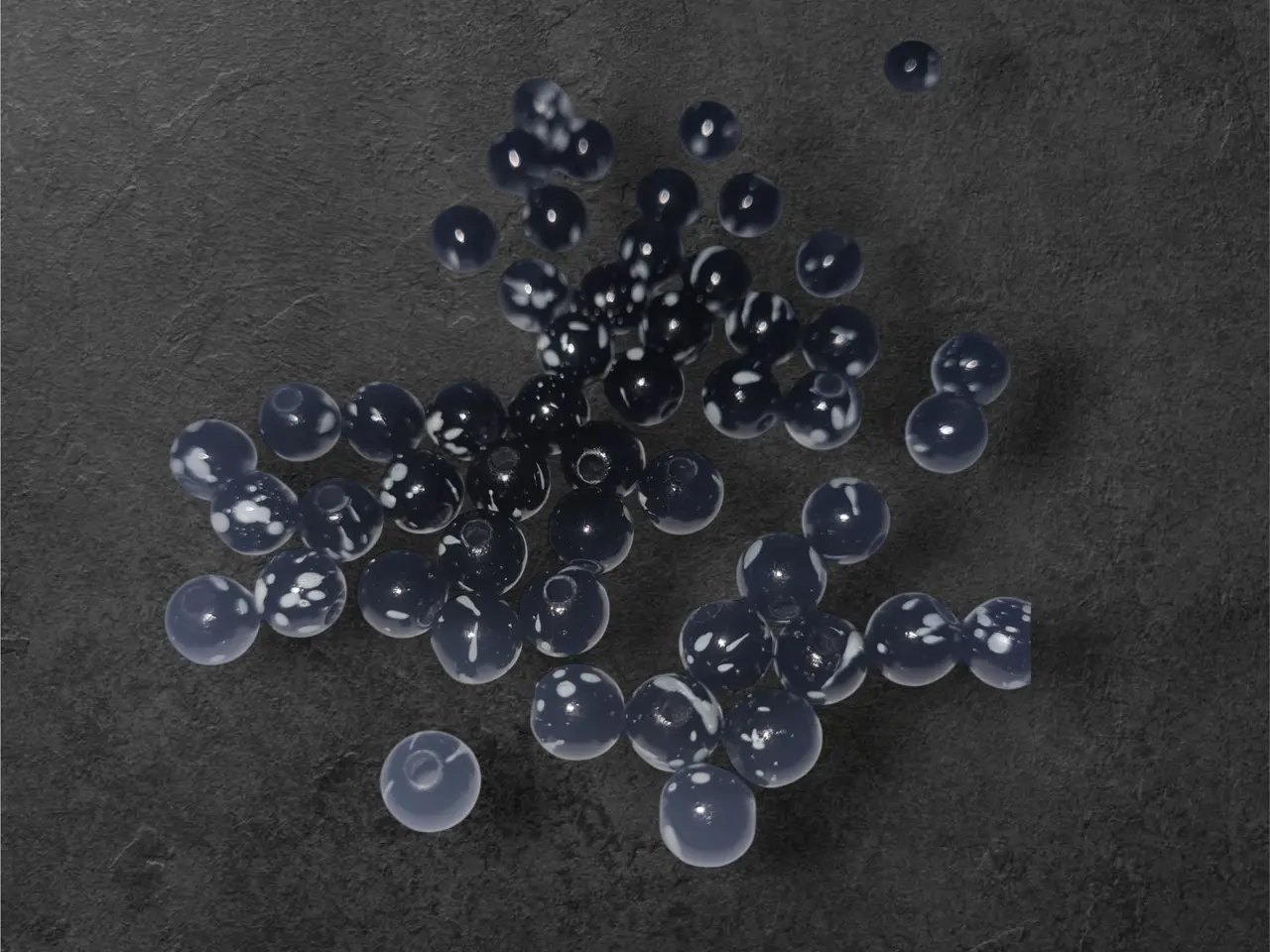 Billede 1 - Eksklusive akrylperler – 8 mm i sort og hvid
