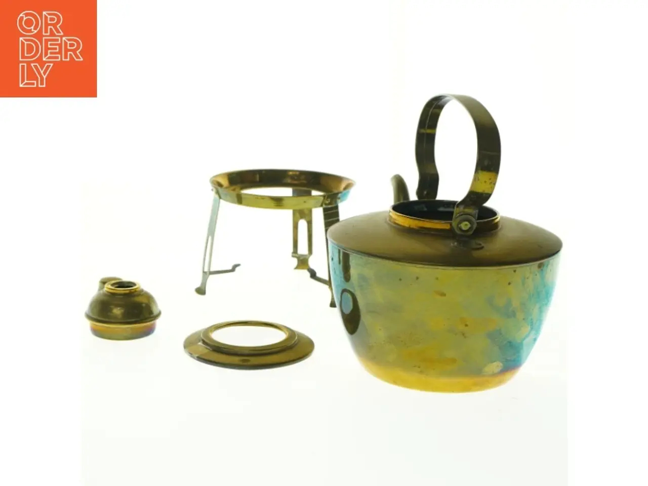 Billede 4 - Gammel messing thekande (str. 20 x 16 cm)