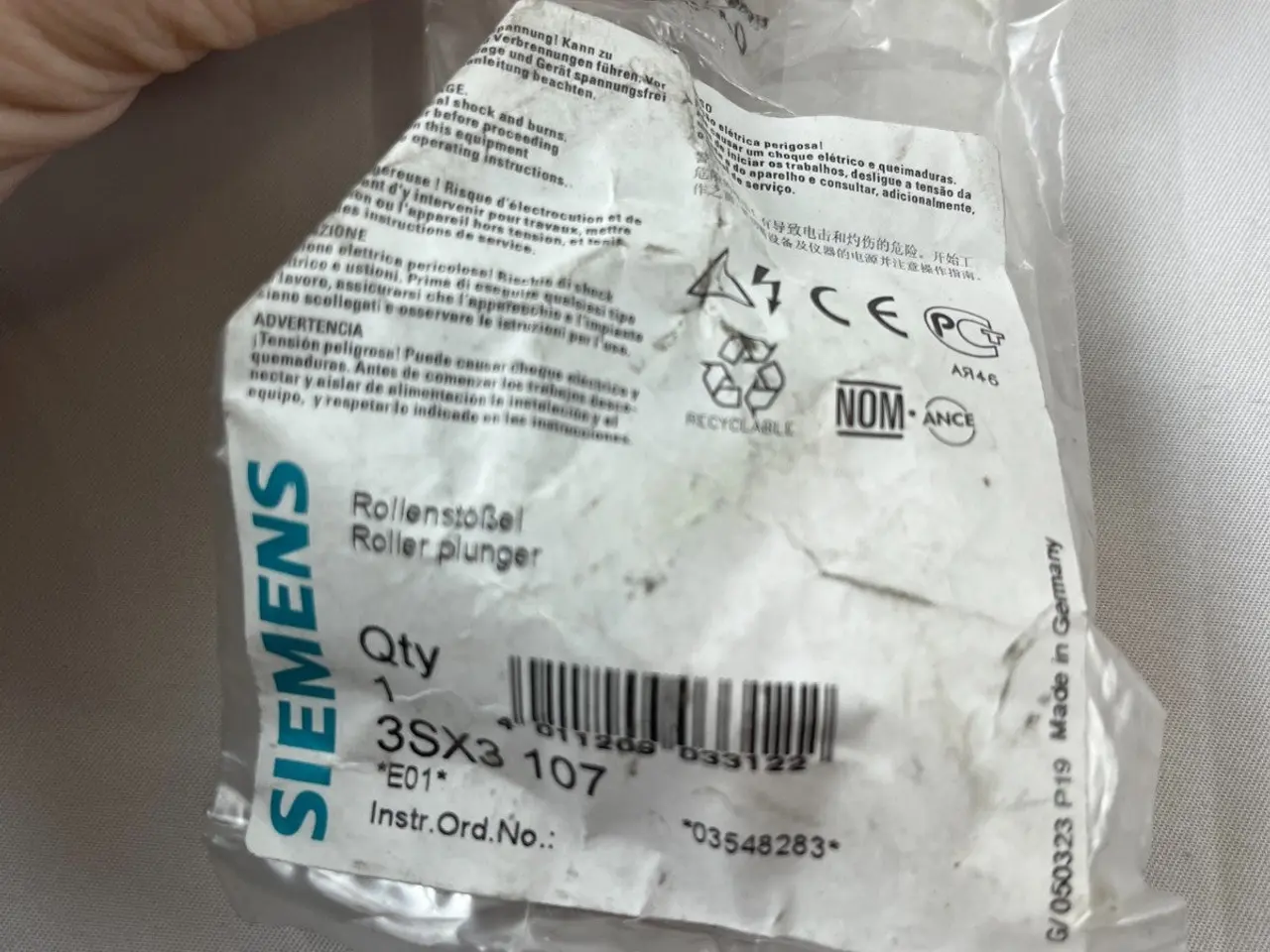 Billede 3 - Siemens 3SX3 107 Roller Plunger Actuator Head for