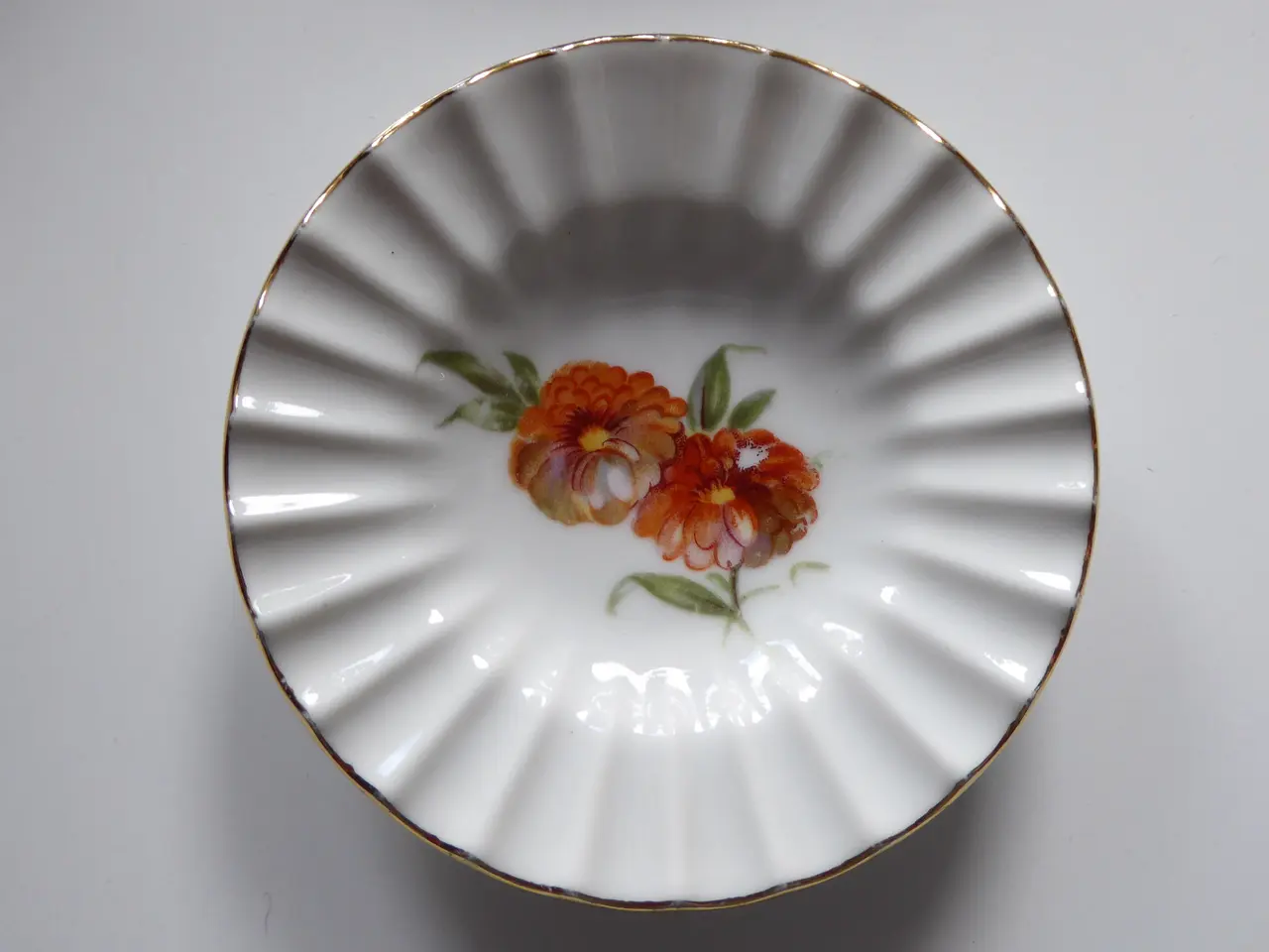 Billede 7 - Original gammel kuvert /askebæger med blomster fra