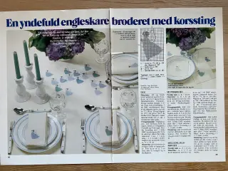 Julebroderi, juledug og mundserviet med engleskare