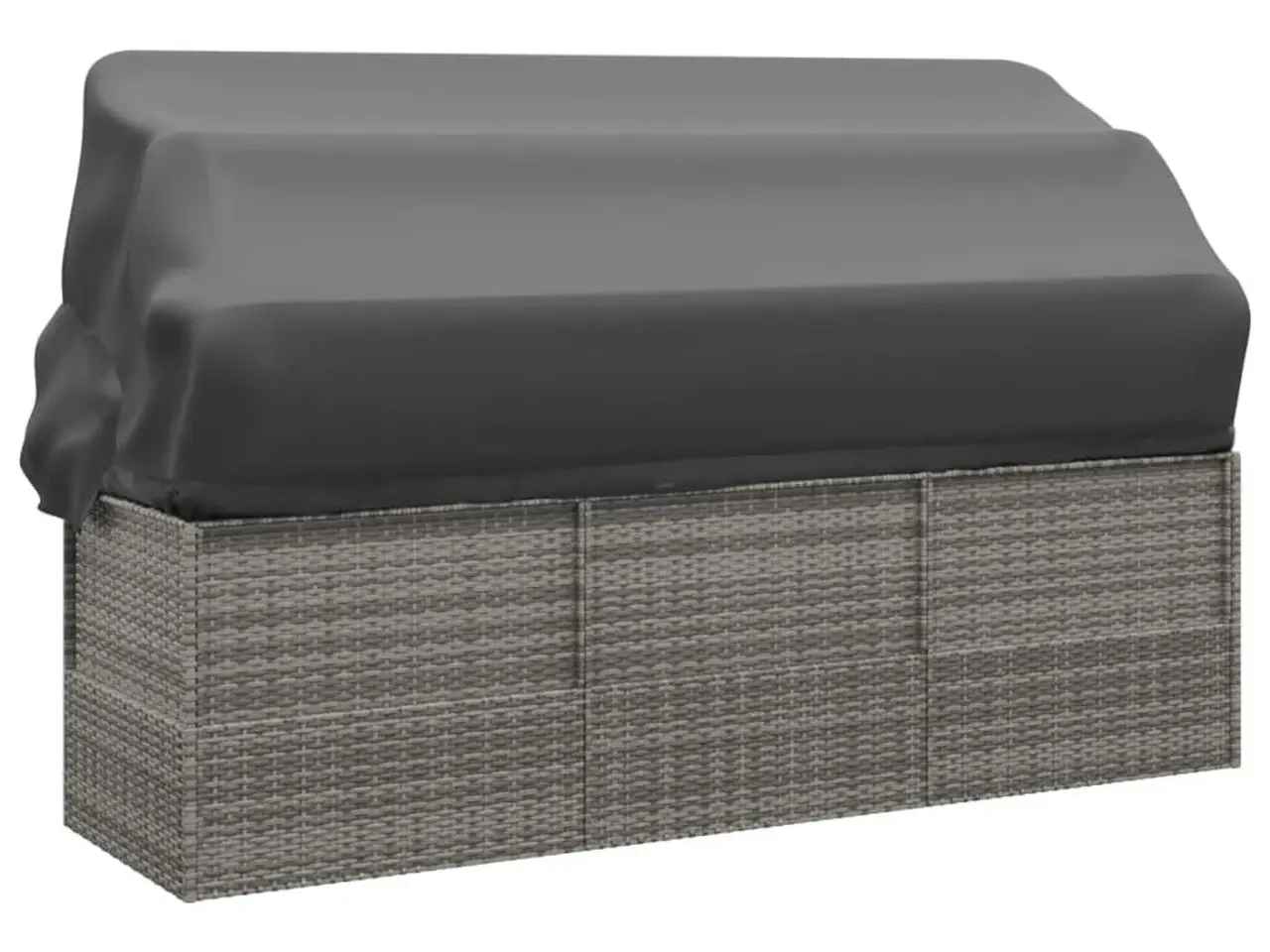 Billede 5 - Udendørs loungesofa med tag og hynder i polyrattan - grå