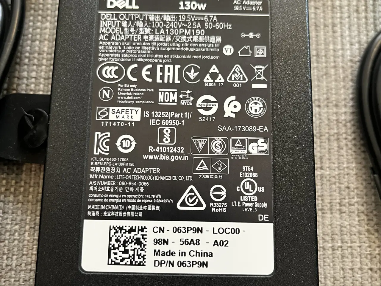 Billede 2 - Dell oplader 130W 7,4mm