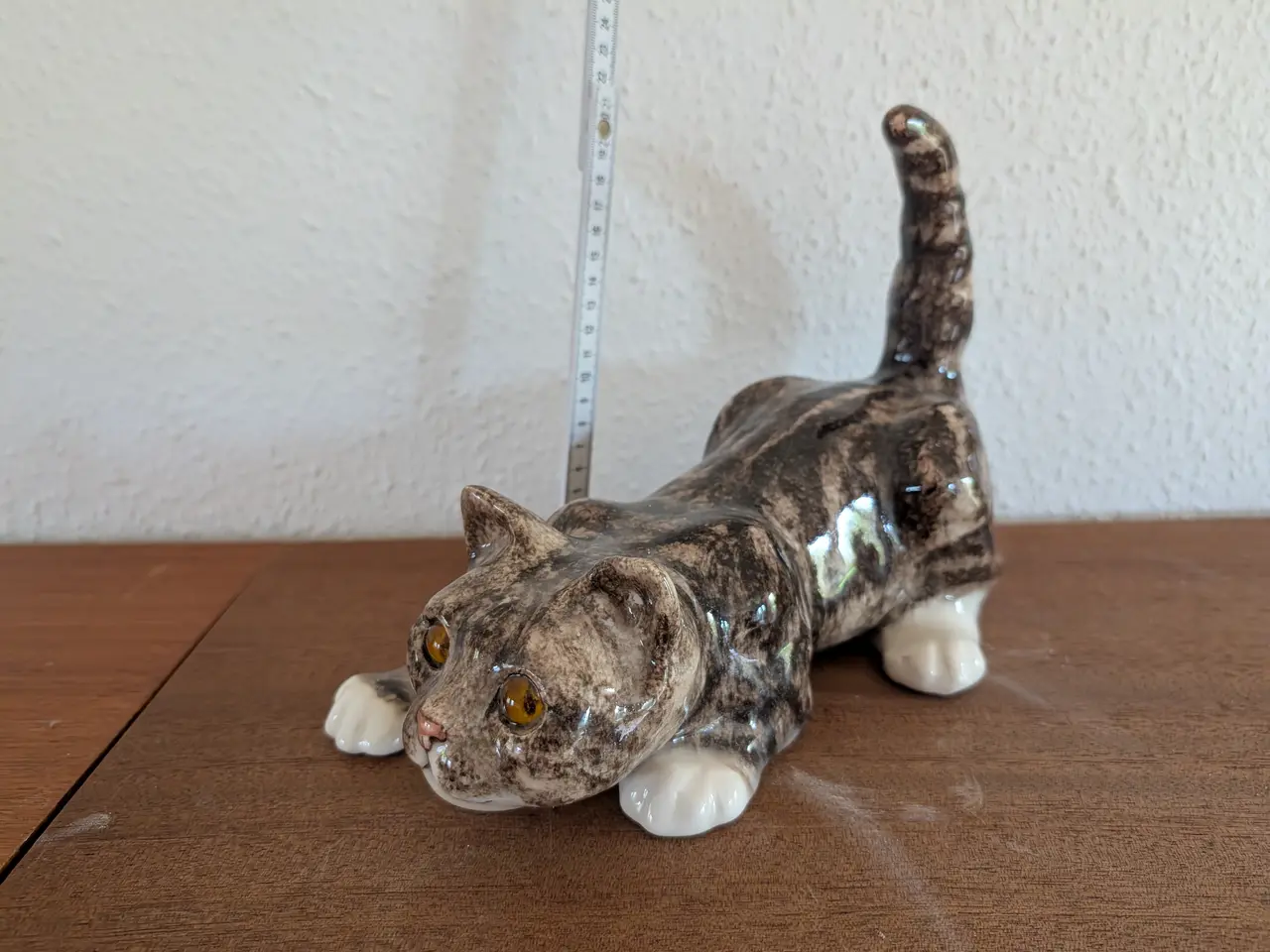 Billede 1 - Winstanley katte figur med glasøjne