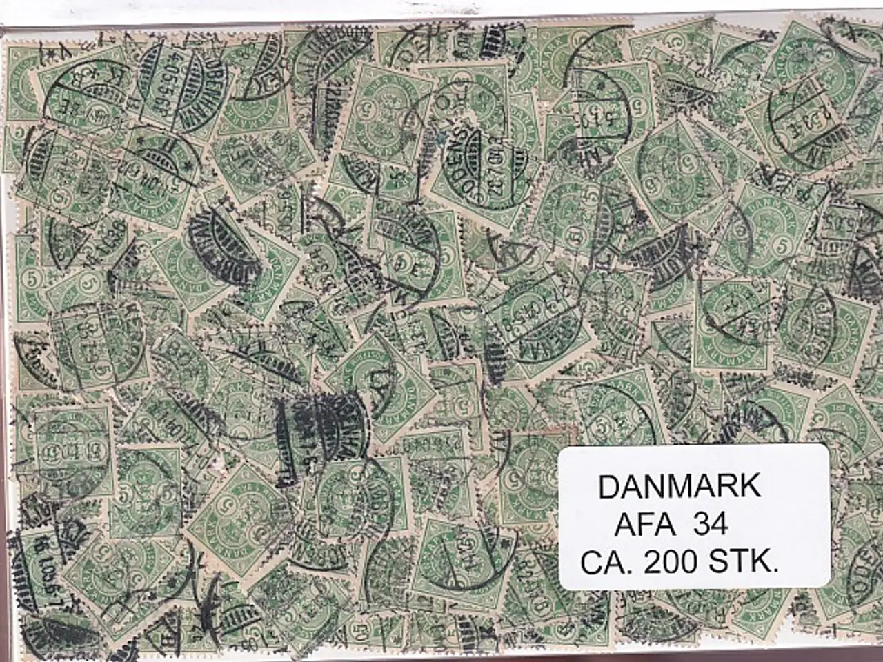 Billede 1 - Danmark 200 stk Afa 34-B-C- Stemplet/ust.