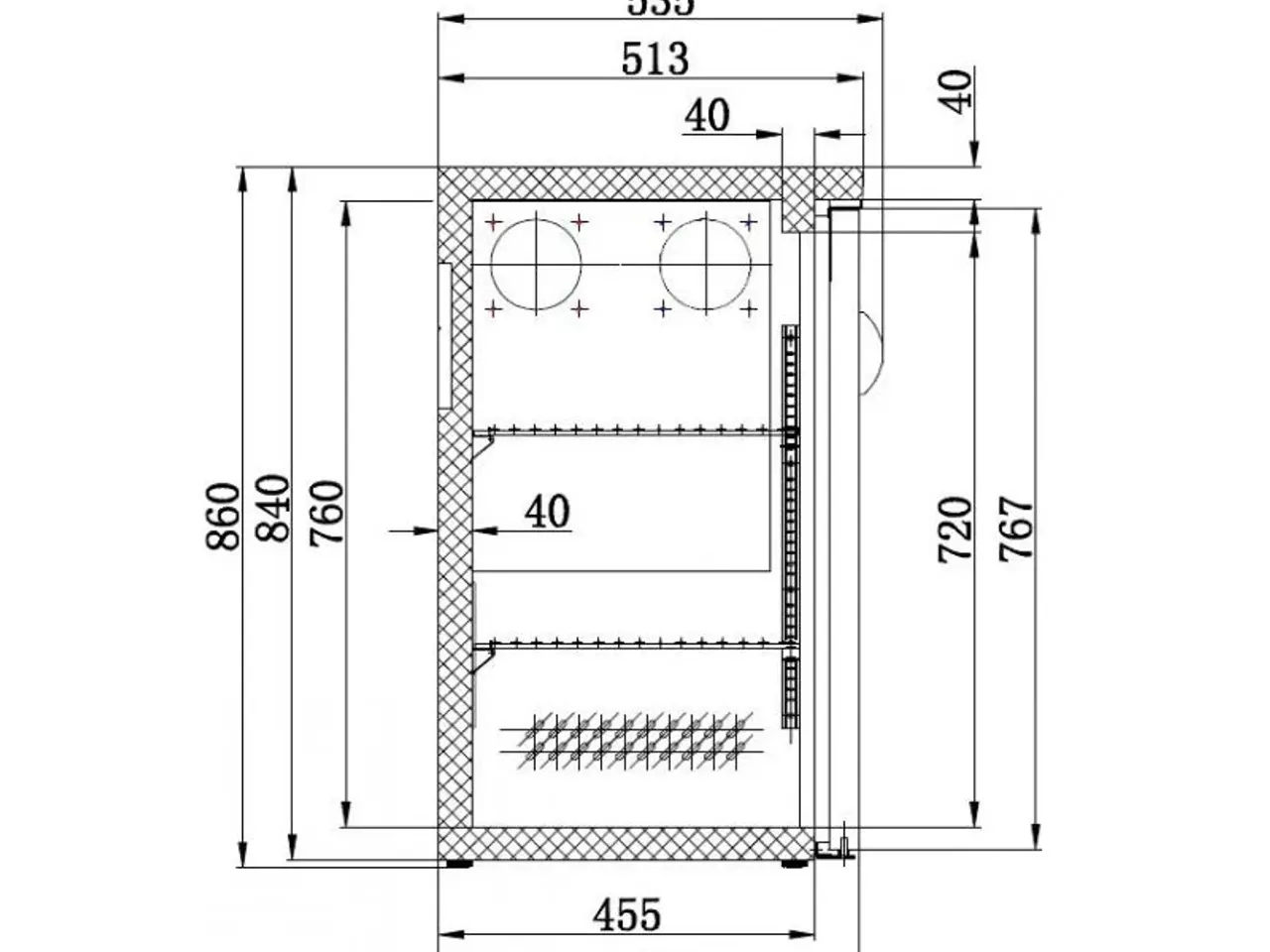Billede 2 - Barkølebord 350 liter – med 2 glas låger
