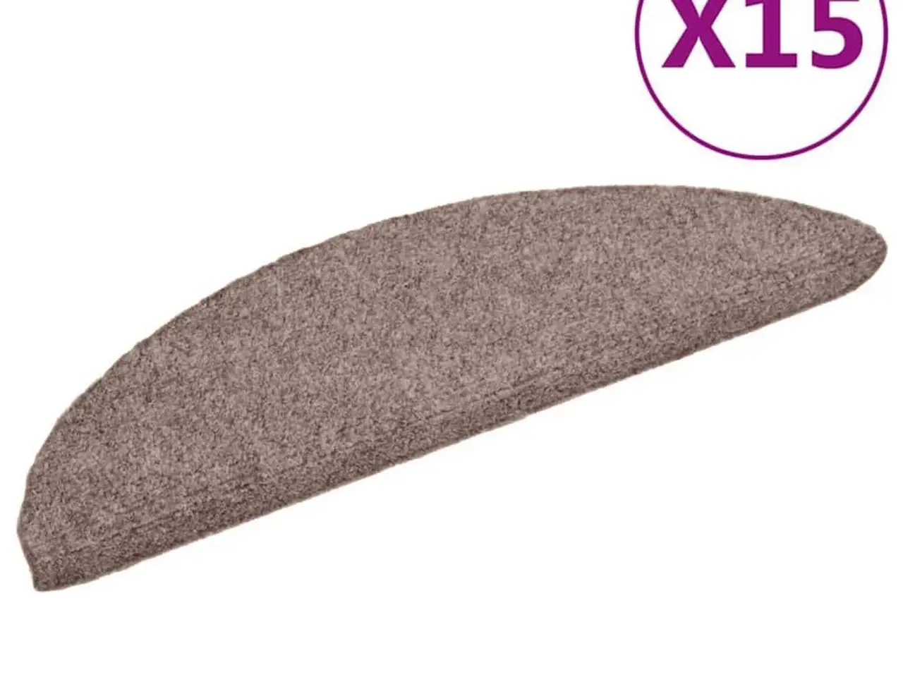 Billede 2 - Selvklæbende trappemåtter - 15 stk. halvrunde, 56×17×3 cm, lys brune