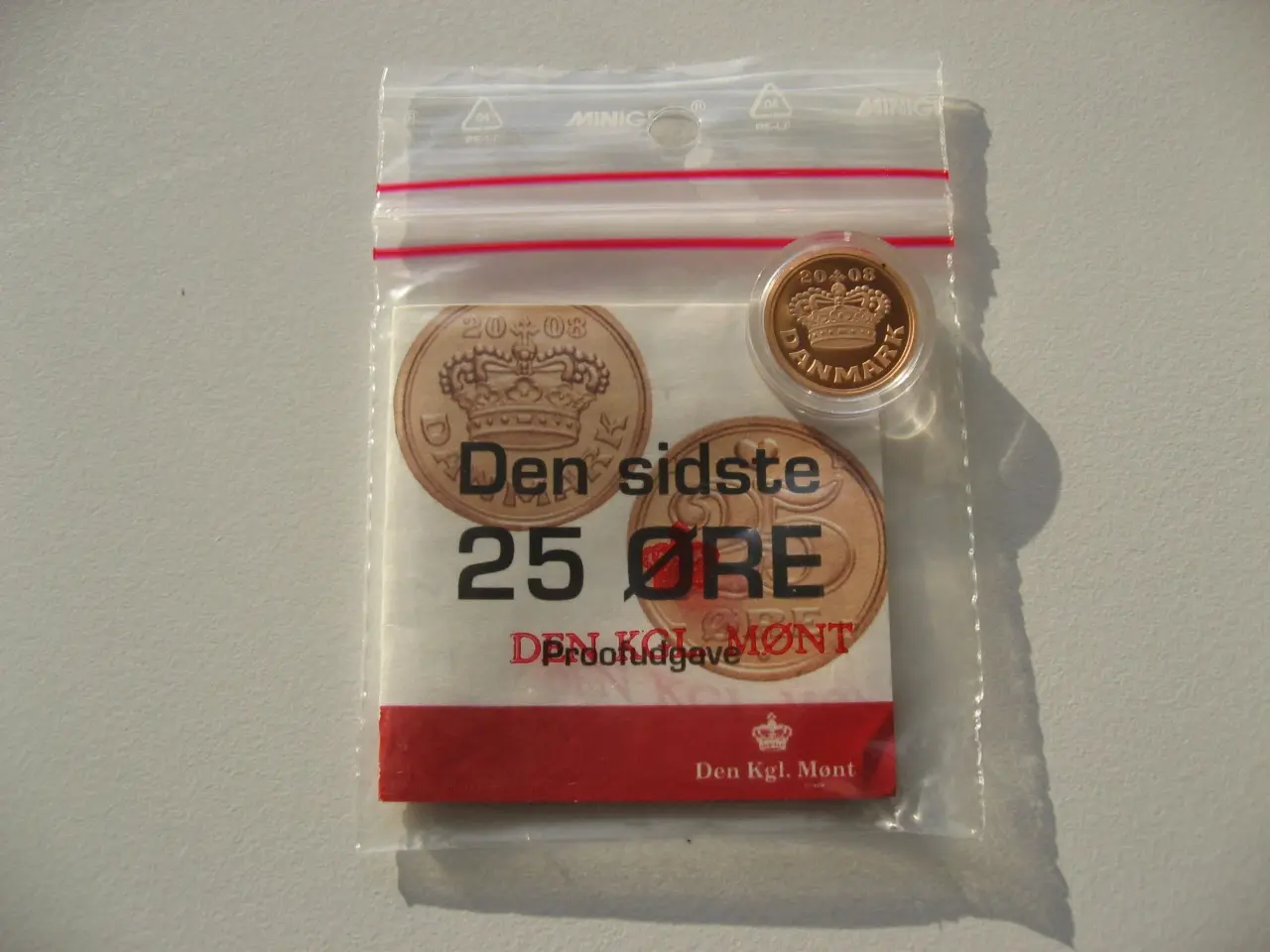 Billede 5 - Smuk Proof 25 Øre 2008. Den sidste i serien