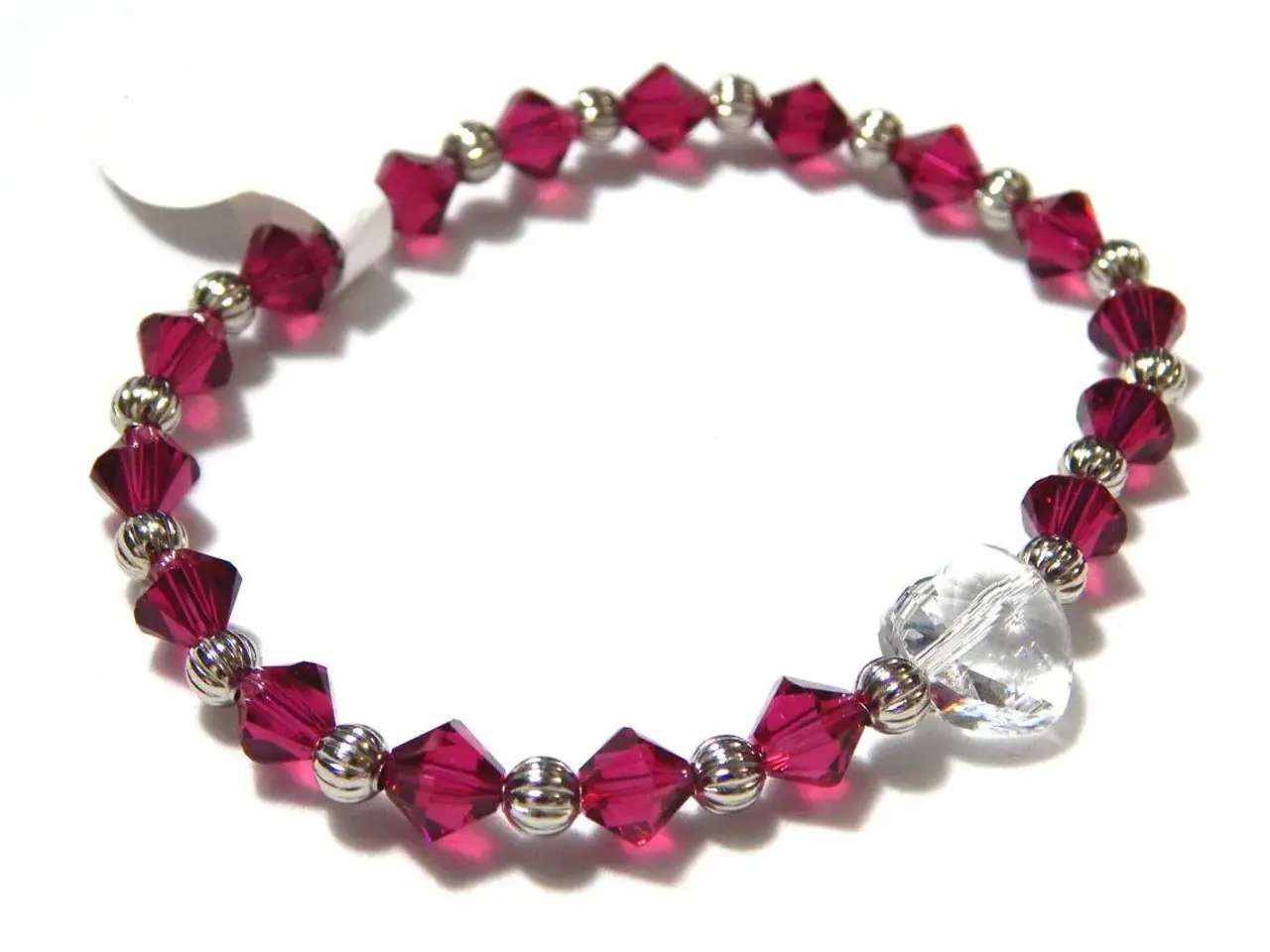 Billede 3 - Armbånd, pink, krystal