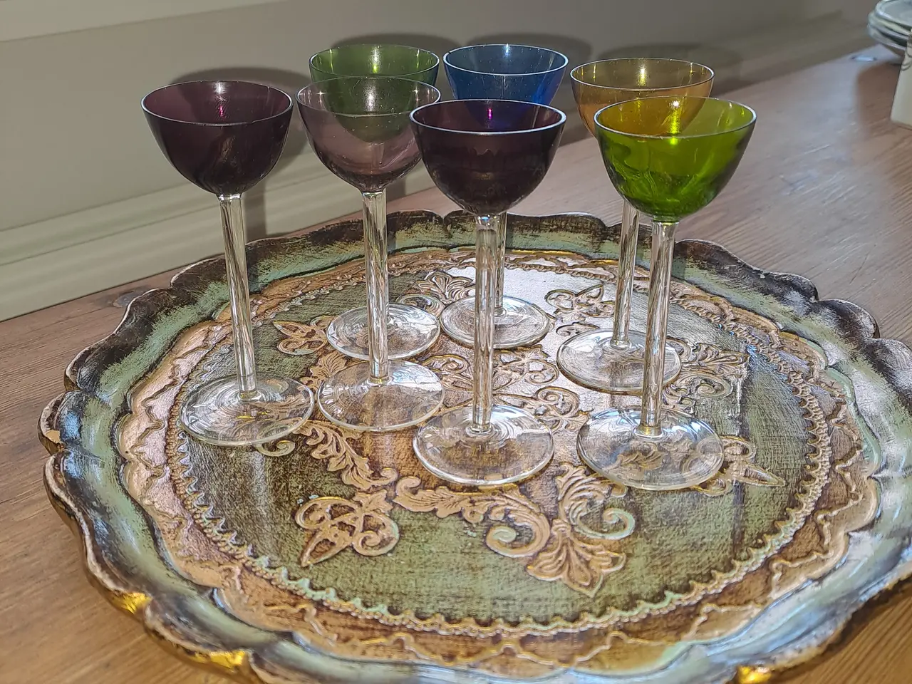 Billede 2 - 7 stk. små farvede glas.