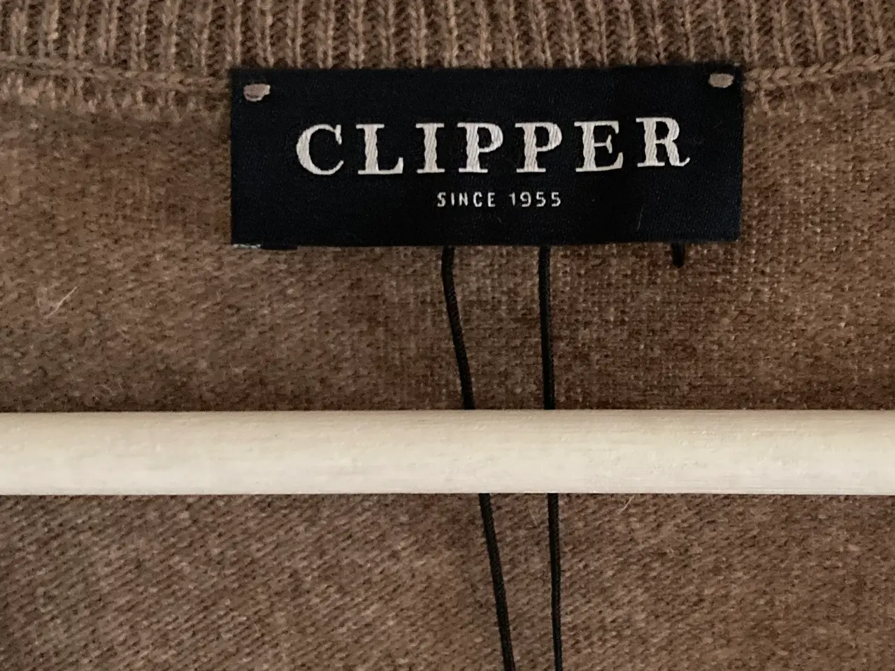 Billede 2 - Clipper brun herre strikvest i Merino uld str L.