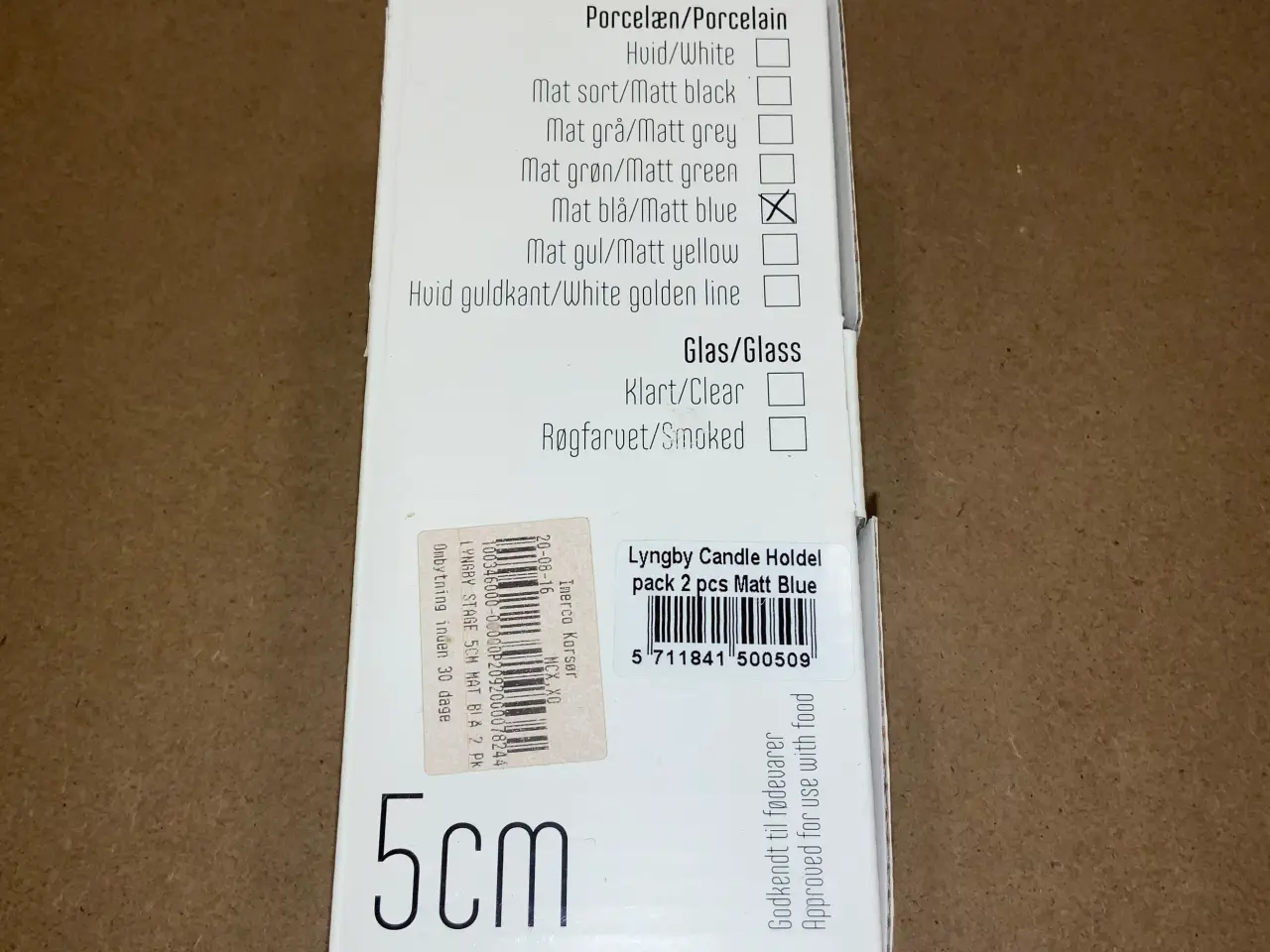 Billede 3 - Porcelæn Lyngby Lysestage 2 stk. 5 cm., Matt Blue
