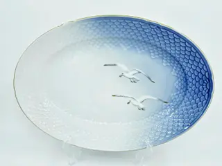 Mågestel Oval Fad nr. 16 Med Guldkant 2 sortering