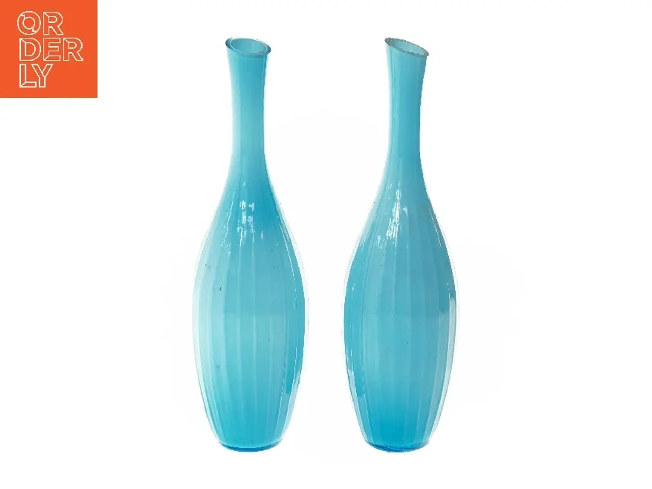 Billede 1 - To blå glasvaser (str. 38 cm)