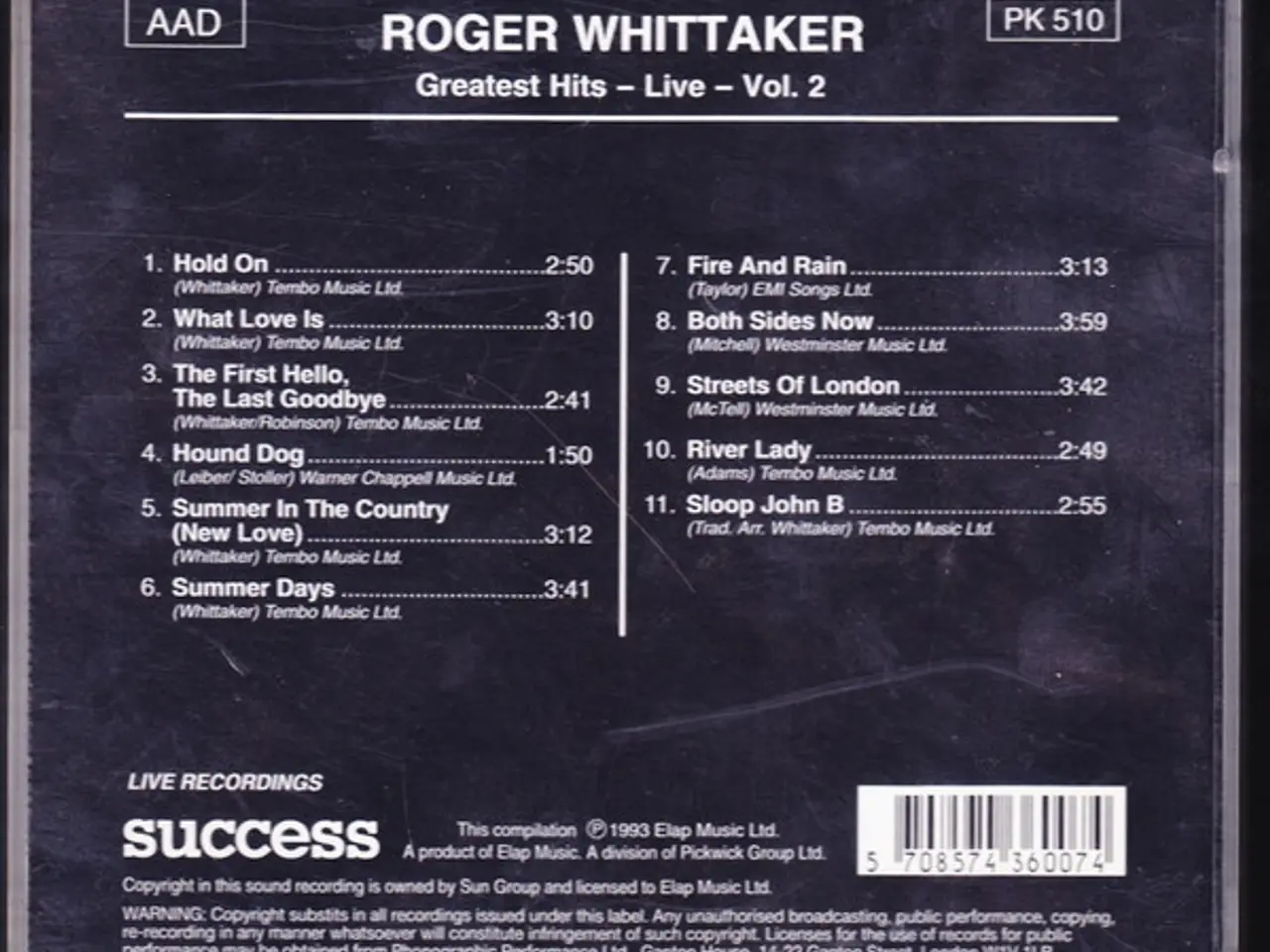 Billede 2 - Roger Whittaker – Greatest Hits – CD