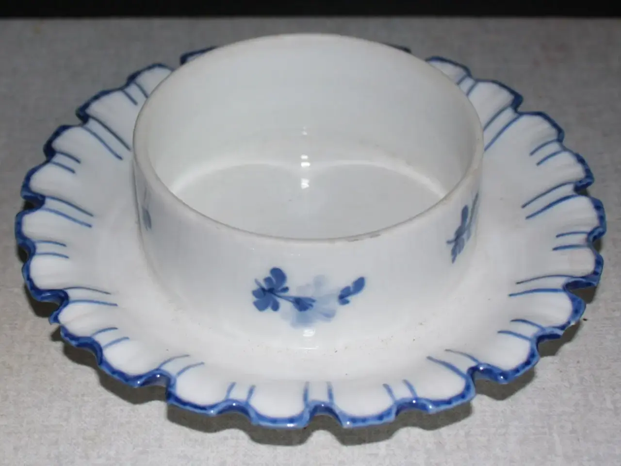 Billede 3 - Blå blomst, Antik Smørskål uden låg