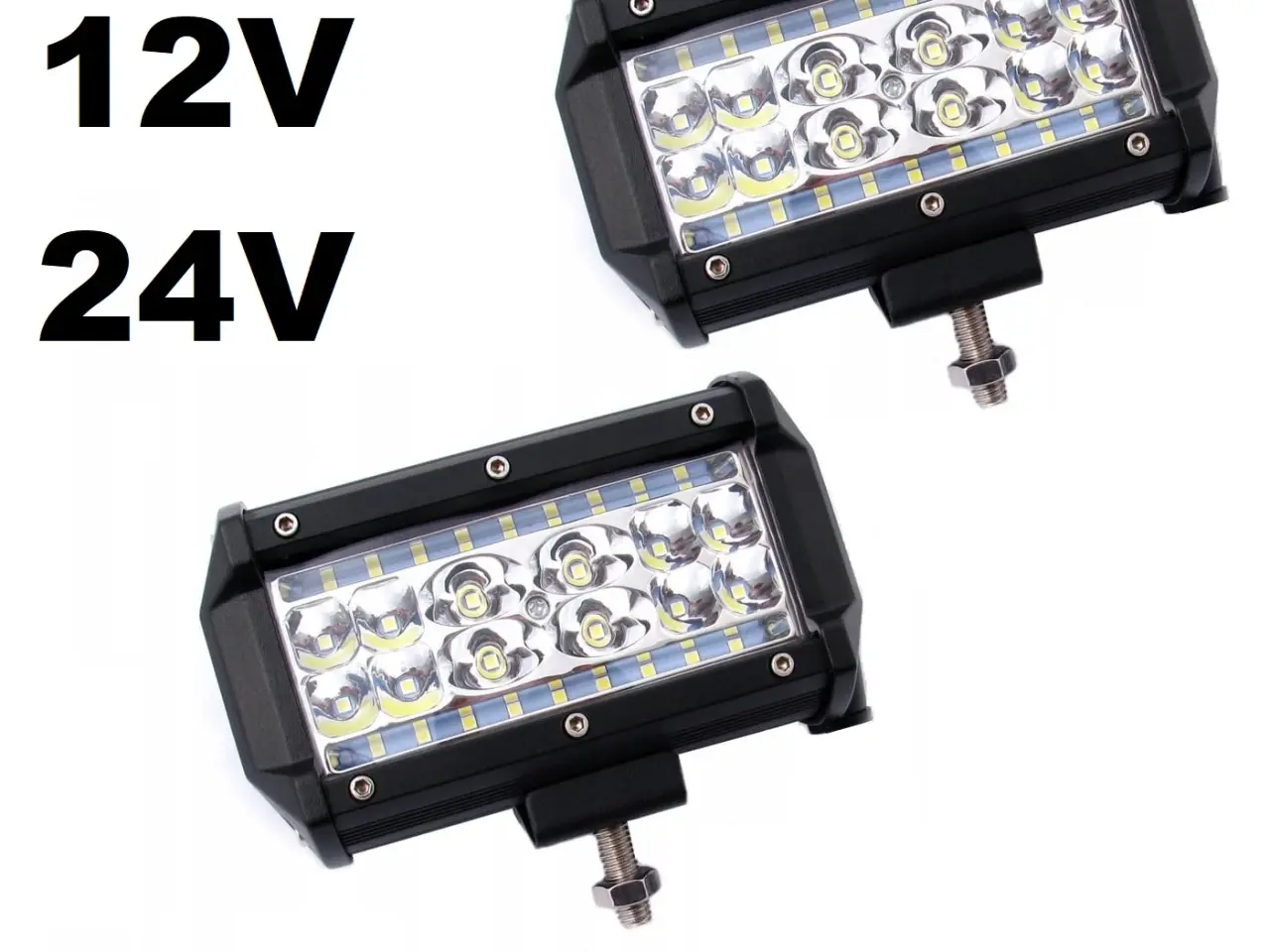Billede 1 - NY! 2 x 30 LED 9600LM 12-24V 6000K IP67 90W 