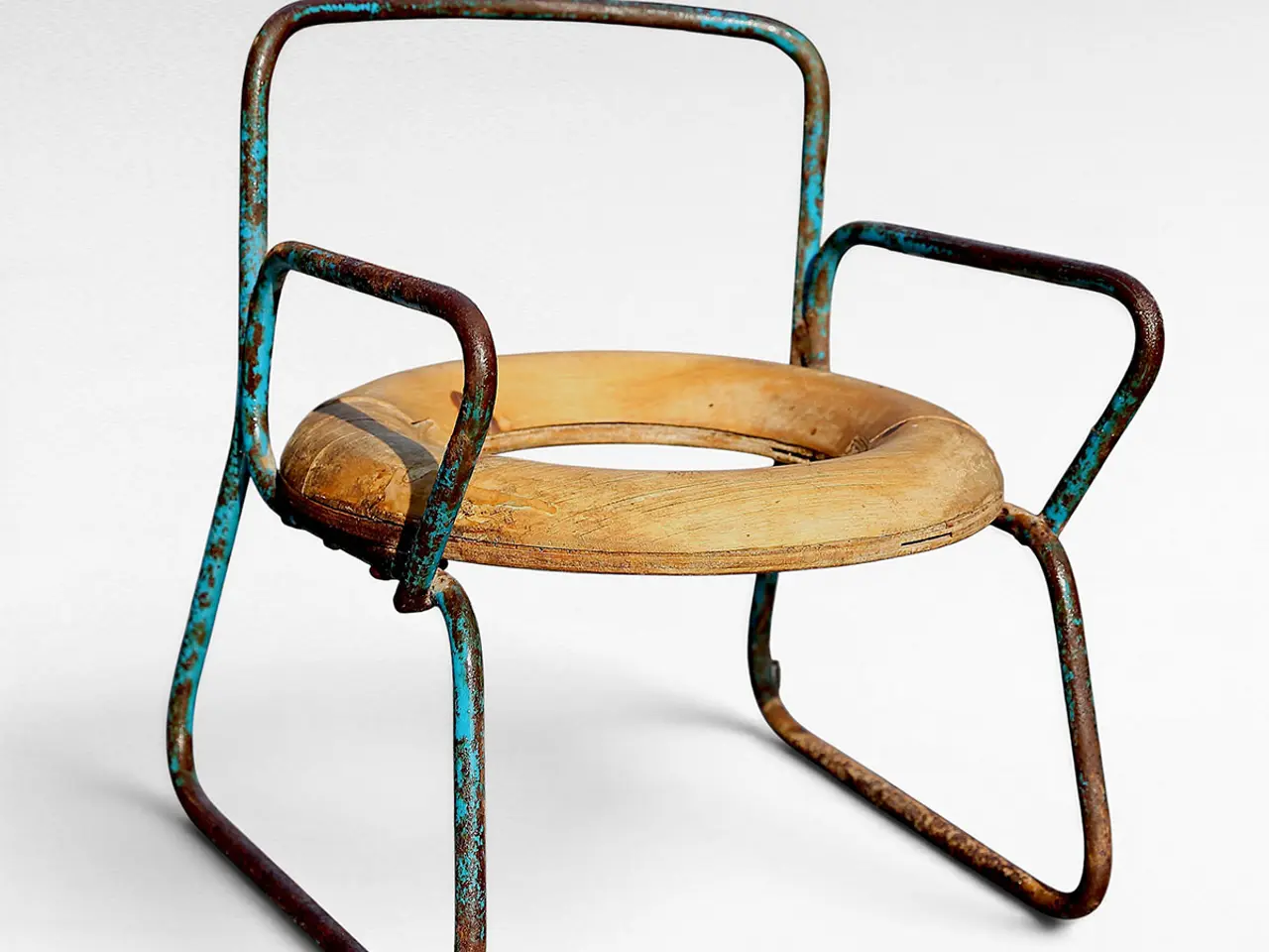 Billede 3 - Vintage pottestol i metal og træ med patina