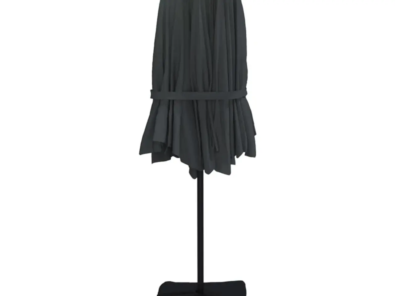 Billede 7 - Parasol med dobbelt parasoldug og LED-lys 449x265 cm sort