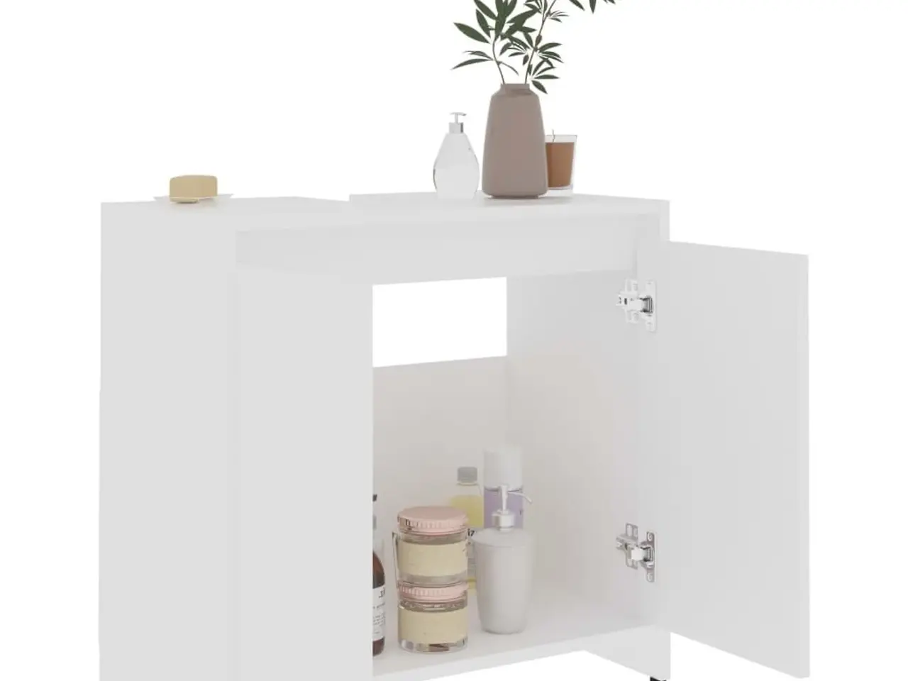 Billede 4 - Badeværelsesskab 60x33x61 cm konstrueret træ hvid