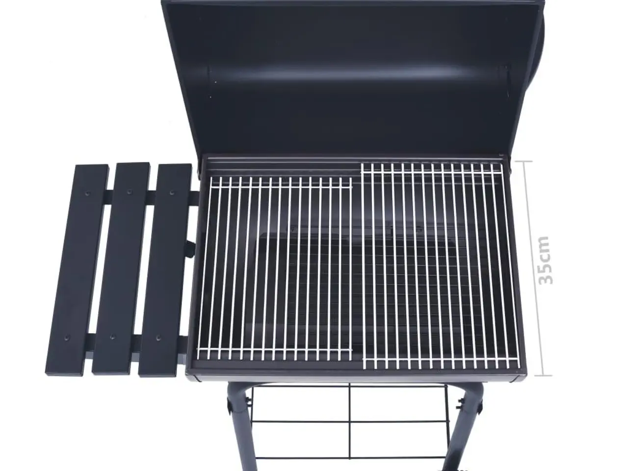 Billede 10 - Kulgrill/rygegrill med bundhylde sort
