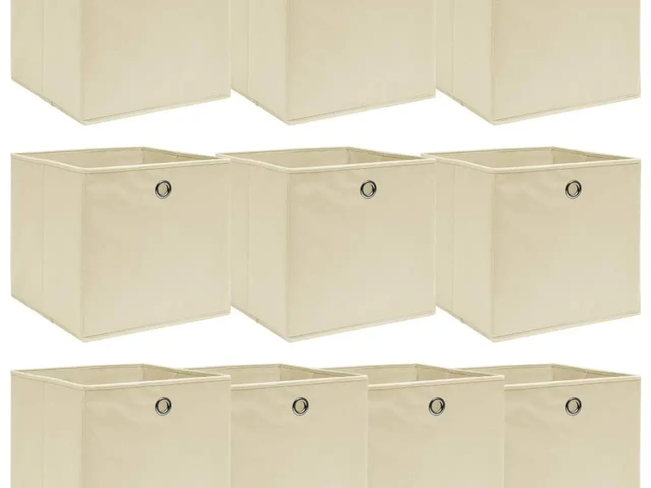 Billede 1 - Opbevaringskasser 10 stk. 32x32x32 stof cremefarvet
