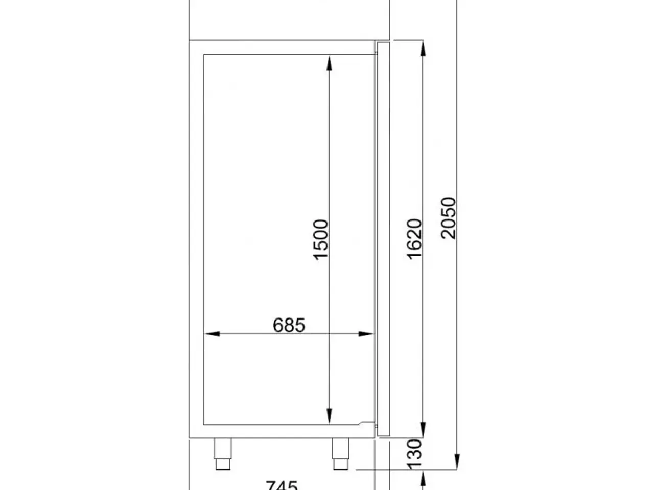 Billede 3 - Industrikøleskab 700 L – B700 x D810 x H2050 mm
