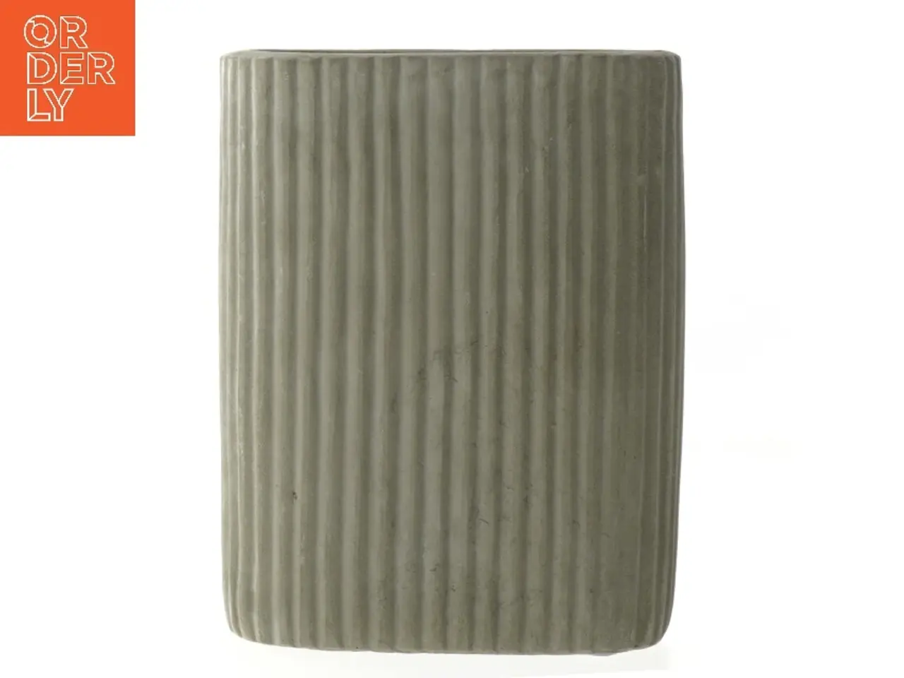 Billede 1 - Grå riflet vase (str. 15x11,5 cm)