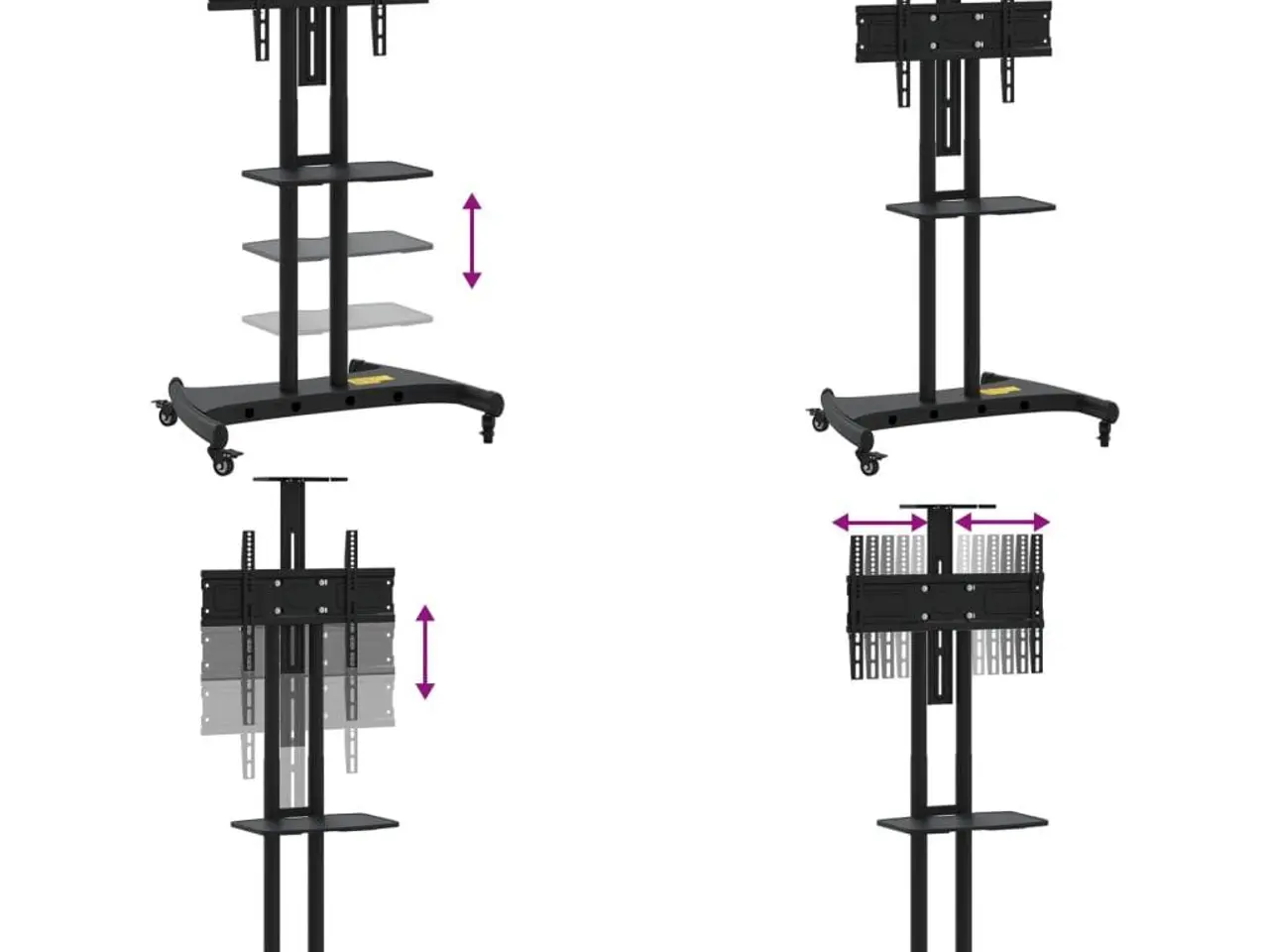 Billede 6 - Tv-stativ med hjul 32-70" skærm maks. VESA 600x400 mm 60 kg