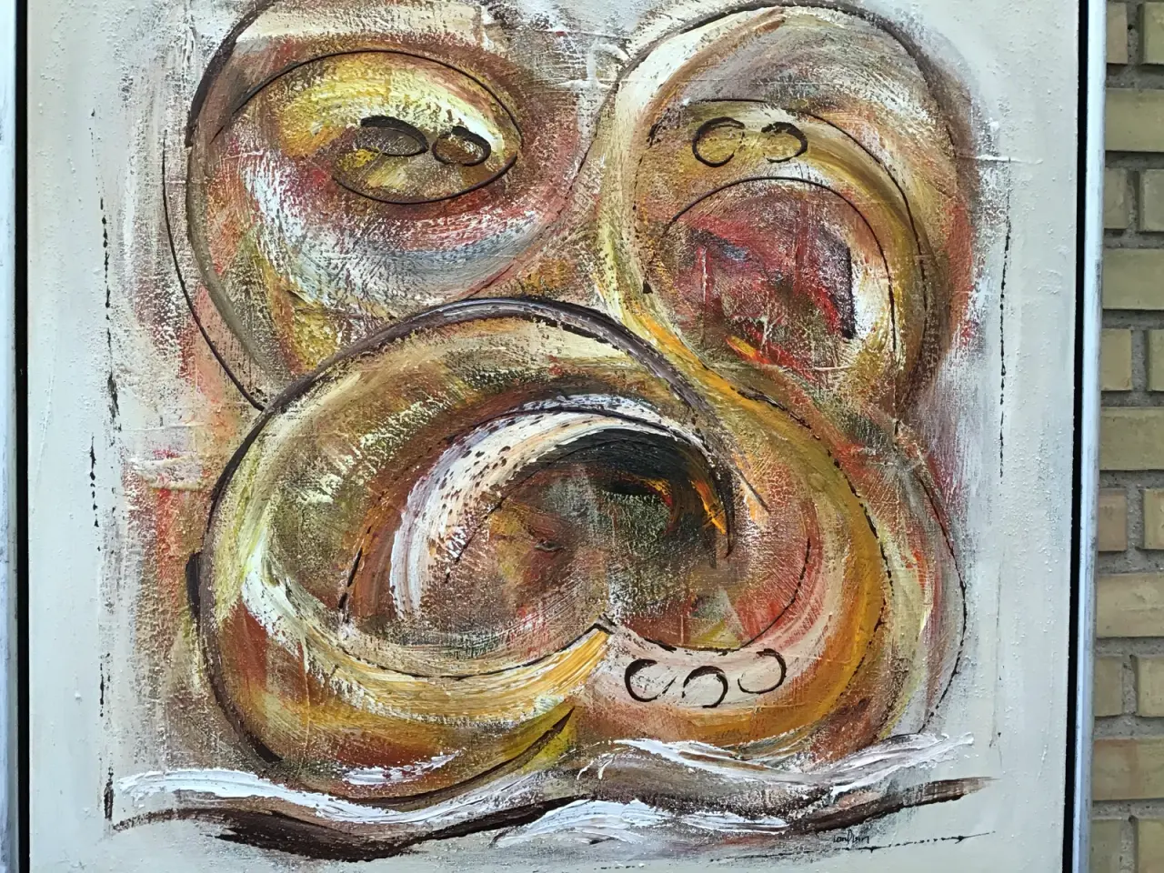 Billede 3 - Stort oliemaleri,  85 x 85 cm. incl. ramme