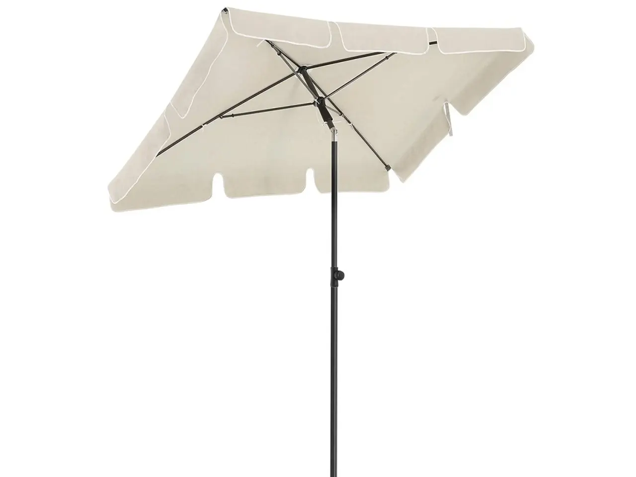 Billede 1 - Rektangulær altanparasols 2 × 1,25 m - UPF 50+, vippefunktion, beige med bæretaske
