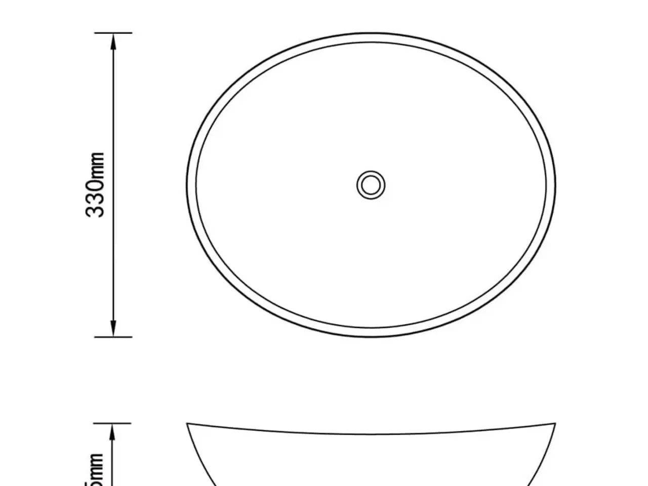 Billede 6 - Keramisk håndvask 40 × 33 cm - oval, mat sort
