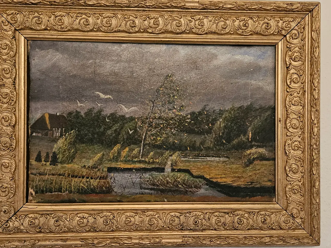 Billede 1 - Maleri af tørvemose 32x43cm inkl. ramme