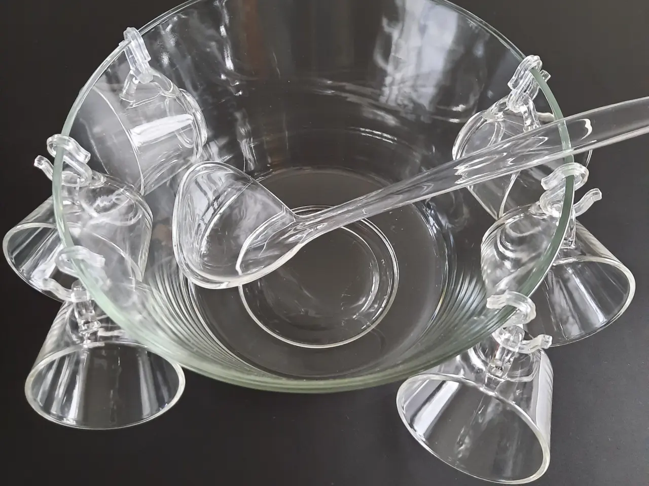 Billede 3 - Glas Punch/Gløgg bowler med 6 Glas og Ske