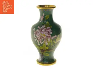Grøn cloisonné vase (str. 24 cm)