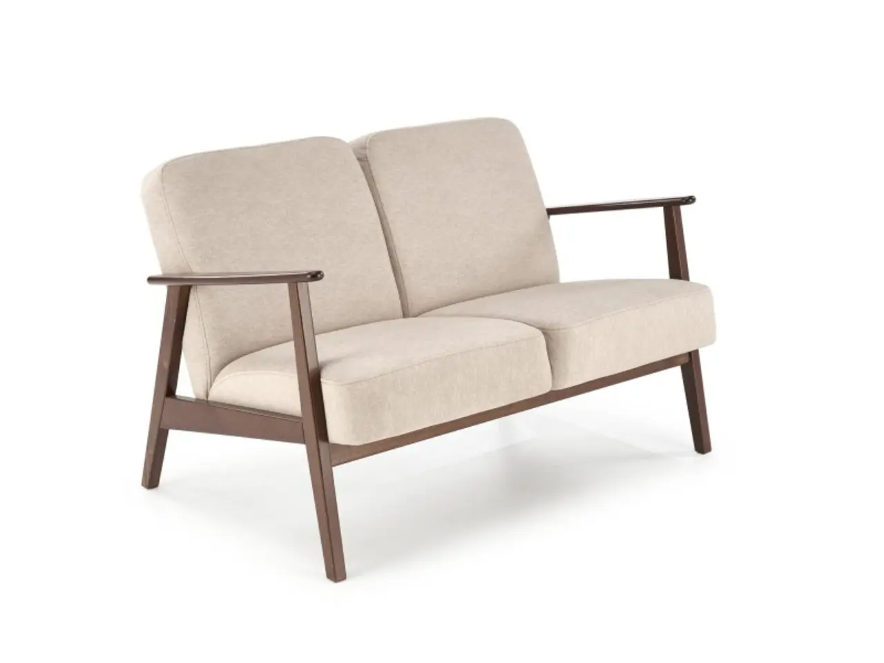 Billede 1 - MILANO 2S sofa, Beige CASTEL#15 / mørk Valnød