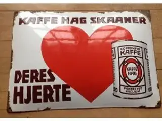 Skilte med "Kaffe" reklamer købes