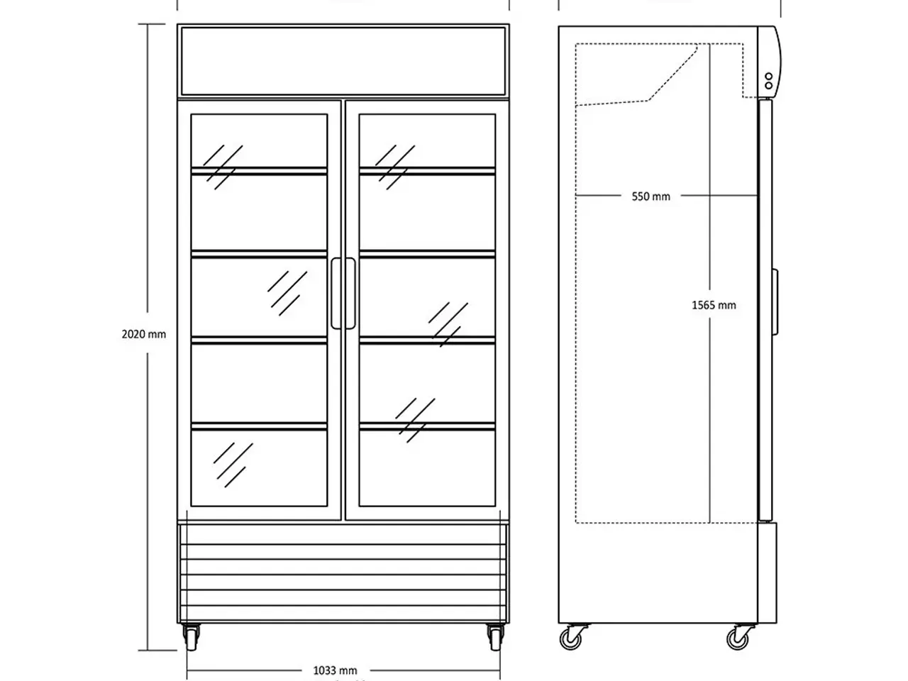 Billede 2 - Displaykøleskab 879 Liter – SD 1002 HE