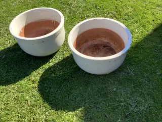 Krukker glaseret råhvide