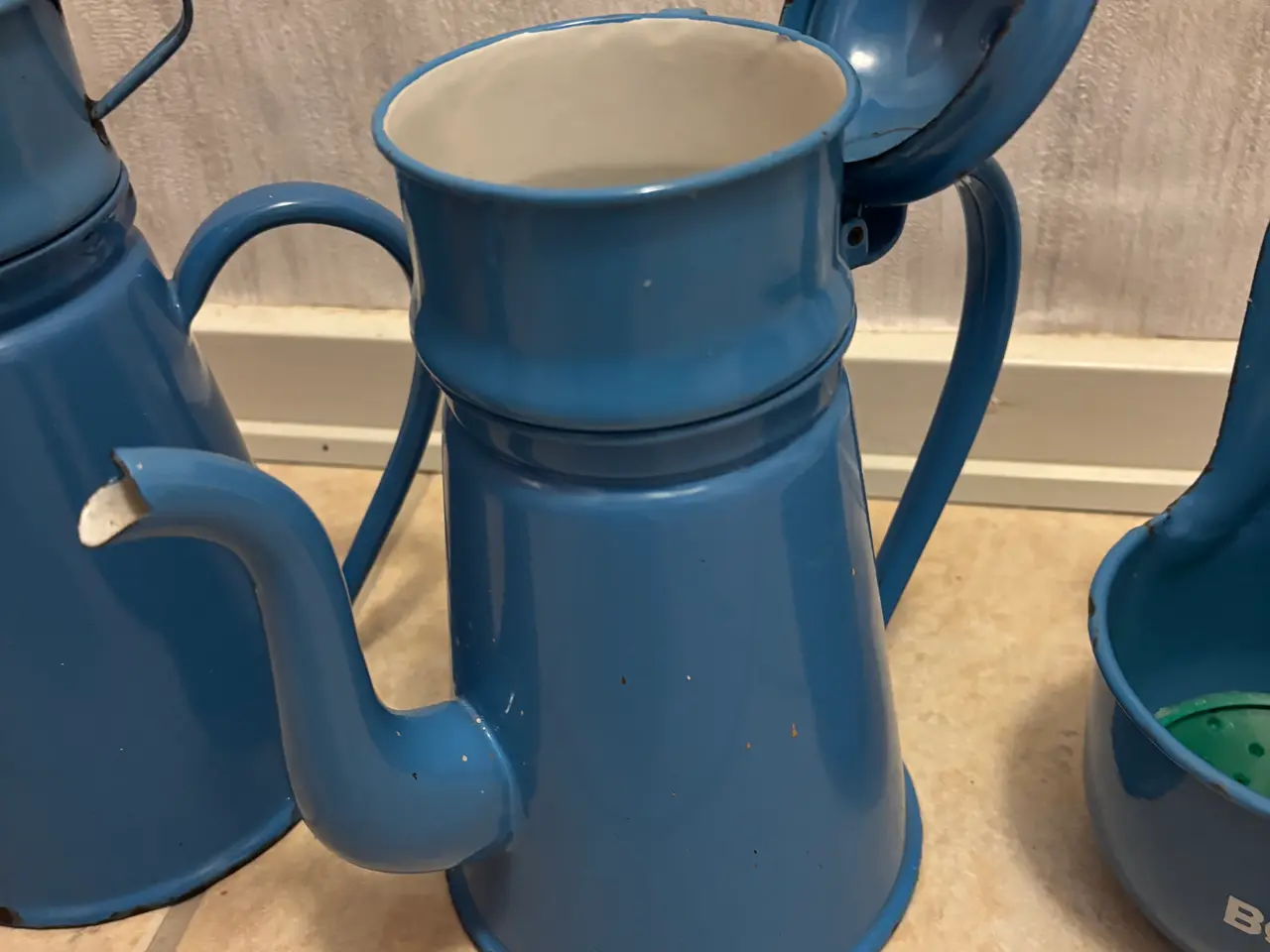Billede 3 - Madam Blå retro kaffekander og børsteholder